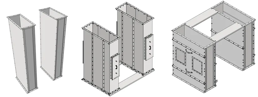 Нория Шахты.png Casing sections — E series bucket elevators