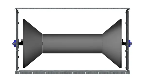 BK Катушка с двумя полуосями для крепления к корпусу..png Reel with two stub axles for frame mounting — BK series enclosed (reel) belt conveyors